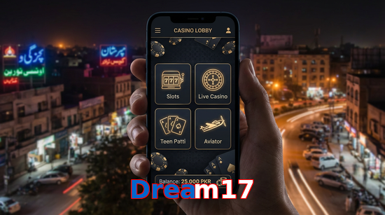 Main screen of Dream17 app page for PK players